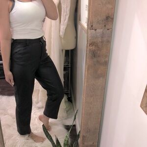 H&M black faux leather black pants size 8 new with tags